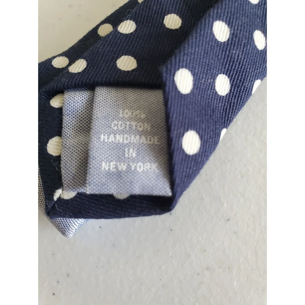 New Everlane Mens Navy Polka Dot‎ Cotton Tie Handmade in New York